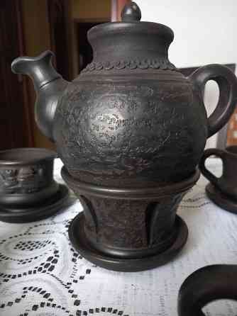 Чайный сервиз из чёрной глины с подогревом, 6 персон Донецк