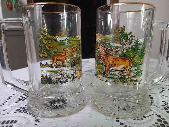 Пивные бокалы Bohemia с позолотой, 2 шт. Донецк