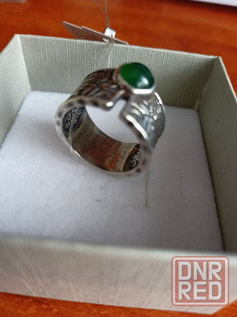 Серебряное кольцо с натуральным агатом 925 пробы. Донецк - изображение 7