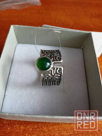 Серебряное кольцо с натуральным агатом 925 пробы. Донецк - изображение 2