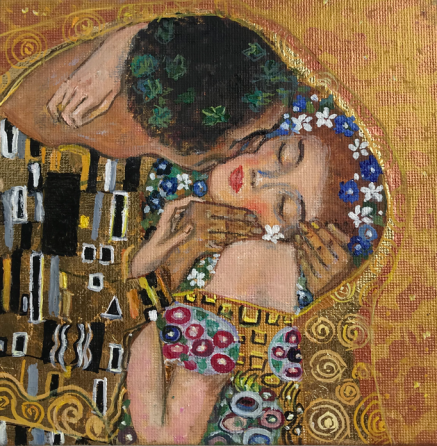 Купить картину маслом "Поцелуй" Климта, (Влюбленные) подарок 14 февраля ко дню влюбленных, Донецк