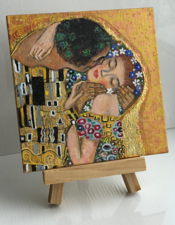 Купить картину маслом "Поцелуй" Климта, (Влюбленные) подарок 14 февраля ко дню влюбленных, Донецк