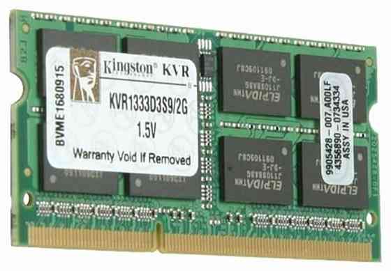Оперативная память So-Dimm Ddr3l Kingston Valueram 2 гб (1.35v) 1333 мгц Cl9 (Kvr1333d3s9/2g) (арт-4 Донецк