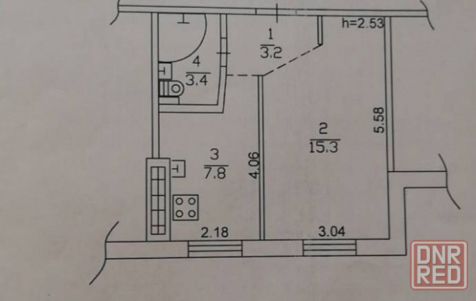 1 комнатная квартира Ворошиловский район ул. Челюскинцев / Постышева Донецк - изображение 7