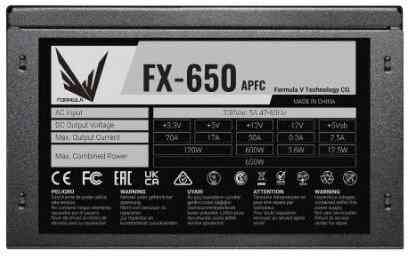 Блок питания Formula Atx 650w Fx-650 (20+4pin) Apfc 120mm Fan 5xsata Rtl (арт-2849) Донецк