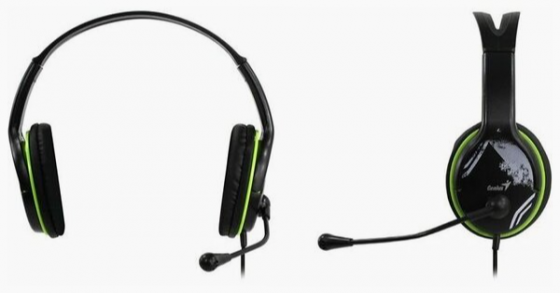 Компьютерная гарнитура Genius Hs-400a, черный/зеленый (арт-6523) Донецк