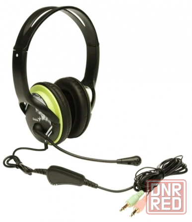 Компьютерная гарнитура Genius Hs-400a, черный/зеленый (арт-5431) Макеевка - изображение 1