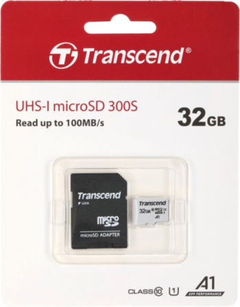 Карта памяти 32gb Transcend Ts32gusd300s-A Microsdhc Class 10 U1 300s + адаптер (арт-7726) Макеевка
