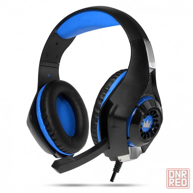 Игровые наушники проводные с микрофоном Crown Micro Cmgh-101t чёрный/синий (арт-8884) Донецк - изображение 1