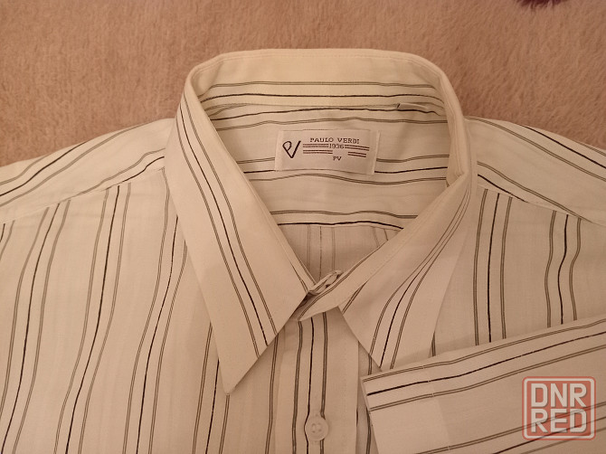 Отдам бесплатно / даром: б/у рубашка мужская с коротким рукавом, Paulo Verdi, белая, размер XL /17,5 Донецк - изображение 3