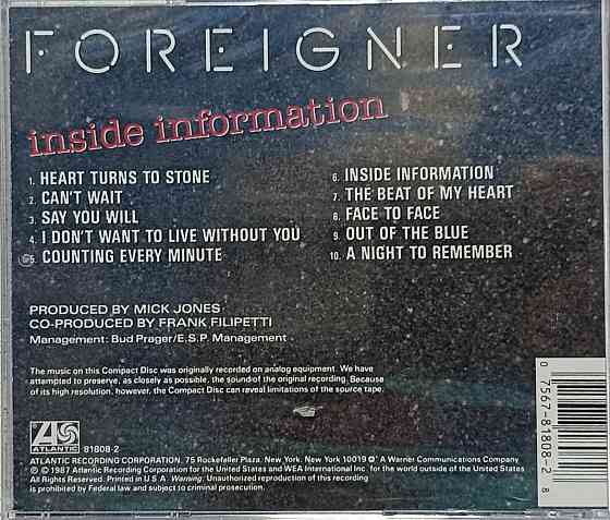 CD диск Foreigner - Inside Information - Донецк