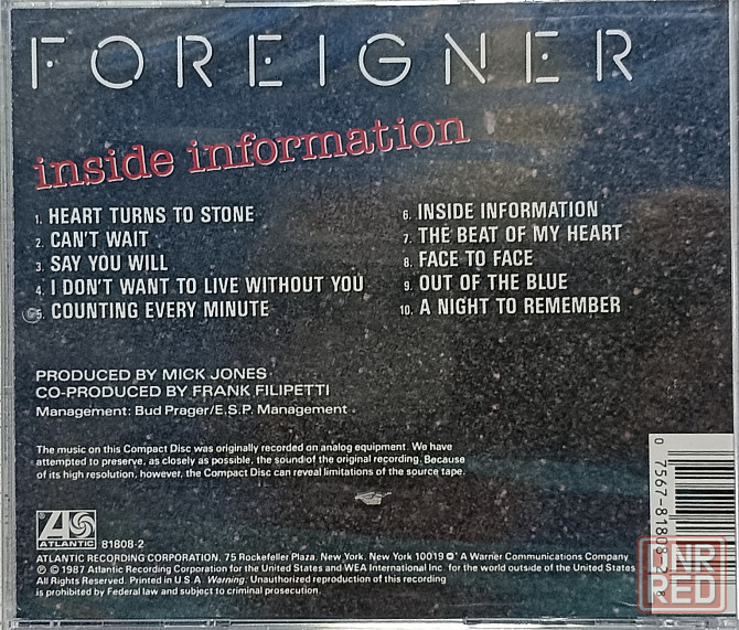 CD диск Foreigner - Inside Information - Донецк - изображение 2