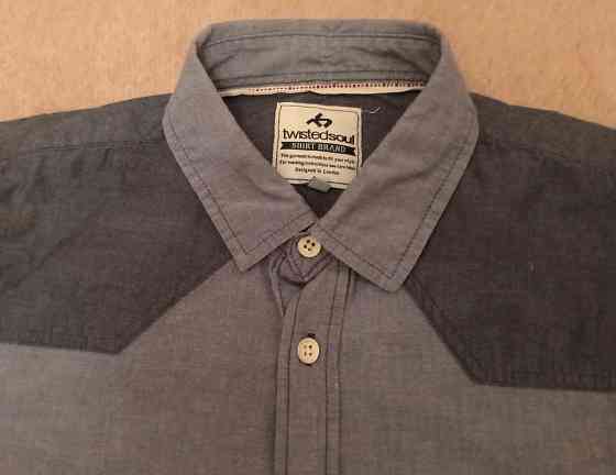 Отдам бесплатно / даром: б/у рубашка мужская с коротким рукавом, голубая/синяя, twistedsoul, р-р M Донецк