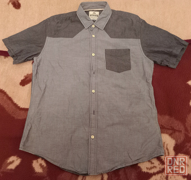 Отдам бесплатно / даром: б/у рубашка мужская с коротким рукавом, голубая/синяя, twistedsoul, р-р M Донецк - изображение 1