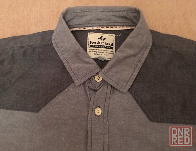 Отдам бесплатно / даром: б/у рубашка мужская с коротким рукавом, голубая/синяя, twistedsoul, р-р M Донецк - изображение 2