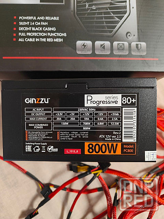 Блок питания Ginzzu PC800 14CM 80+ Донецк - изображение 3