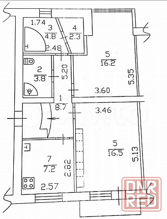 2х-кoм. квaртирa в Киевcкoм p-нe, г. Дoнeцк, пр-кт Партизaнcкий Донецк - изображение 3