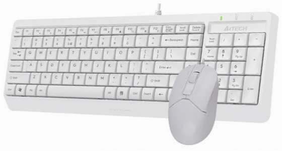 Клавиатура + мышь A4tech Fstyler F1512 клав:белый мышь:белый Usb (арт-9512) Макеевка