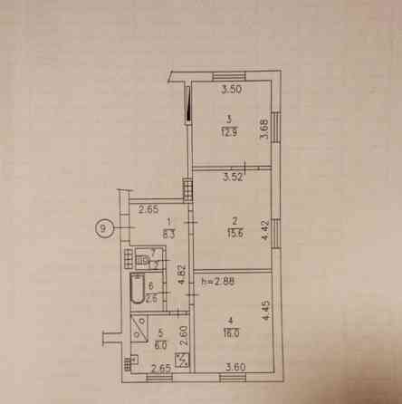 Трехкомнатная квартира в Петровском районе 62 м2 Донецк