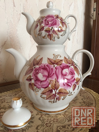 винтажный чайный набор из двух чайников, фарфор Донецк - изображение 3