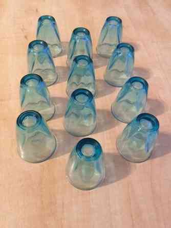 рюмки раритетные - голубое (купоросное) стекло набор 12 штук Донецк