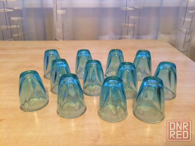 рюмки раритетные - голубое (купоросное) стекло набор 12 штук Донецк - изображение 5