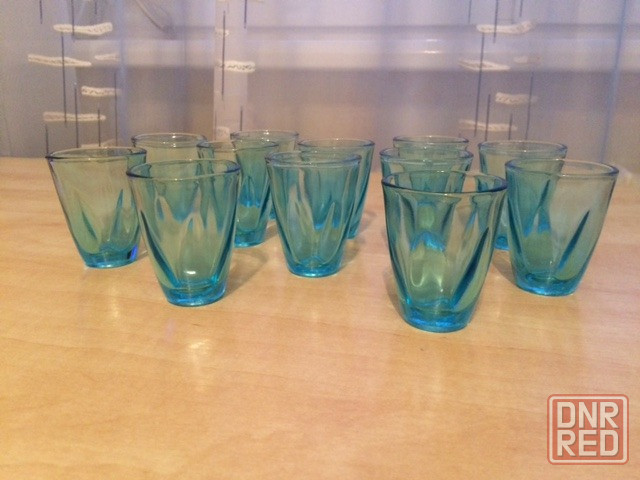 рюмки раритетные - голубое (купоросное) стекло набор 12 штук Донецк - изображение 7