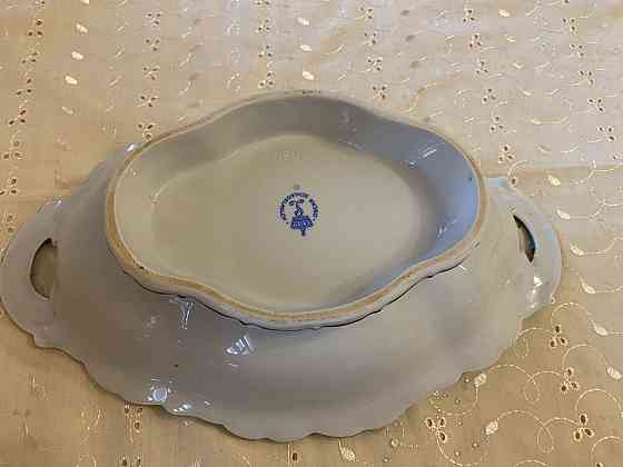 Антикварное фарфоровое блюдо на ножке, Германия, нач. XX века Донецк