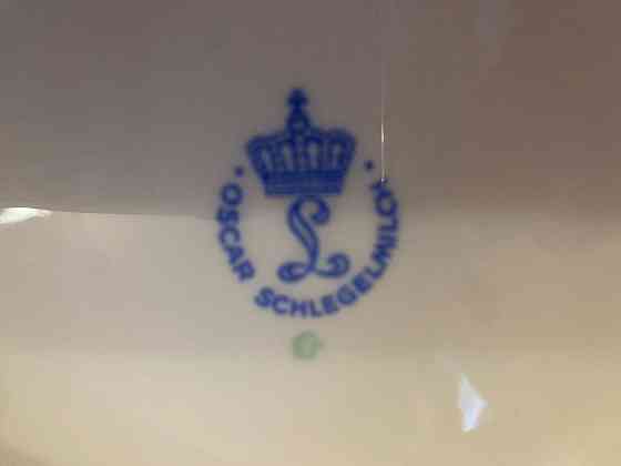 Антикварное фарфоровое блюдо на ножке, Германия, нач. XX века Донецк