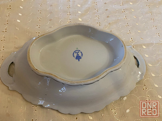 Антикварное фарфоровое блюдо на ножке, Германия, нач. XX века Донецк - изображение 4