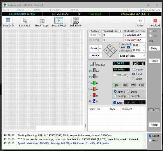 Жесткий диск 1 Тб (16 переназначенных секторов) Донецк