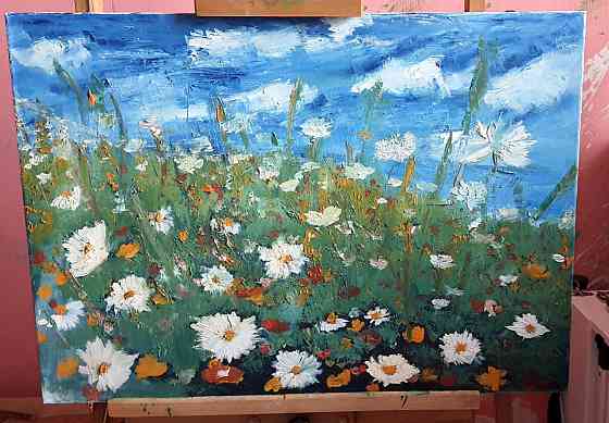 Картина маслом Ромашки в поле Донецк