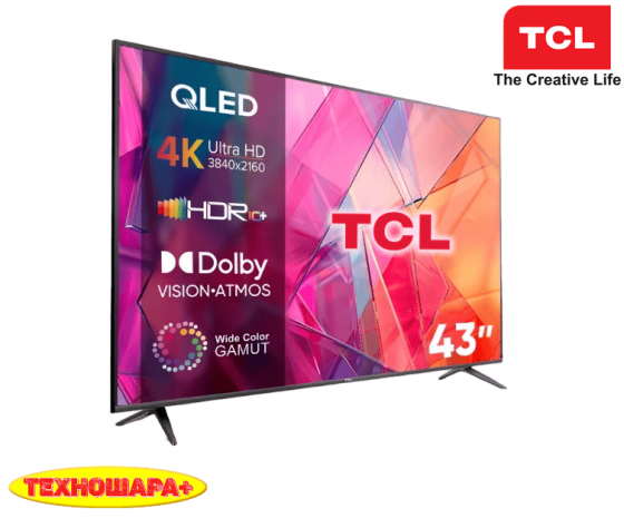 43" тв TCL 43QLED780K. QLED|4K|Smart/Google TV|Wi-Fi 5G|Bluetooth|HDR|MEMC Донецк