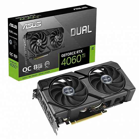 Видеокарта Asus Nvidia Geforce Rtx 4060 Ti 8gb Dual-Rtx4060ti-O8g-Evo/Rtx4060ti, Hdmi, Dp*3,8g, D6 ( Донецк
