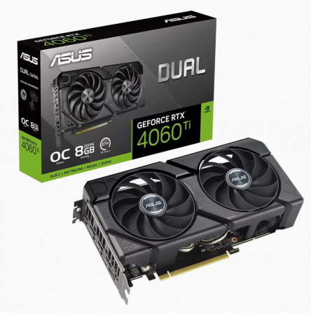 Видеокарта Asus Nvidia Geforce Rtx 4060 Ti 8gb Dual-Rtx4060ti-O8g-Evo/Rtx4060ti, Hdmi, Dp*3,8g, D6 ( Донецк