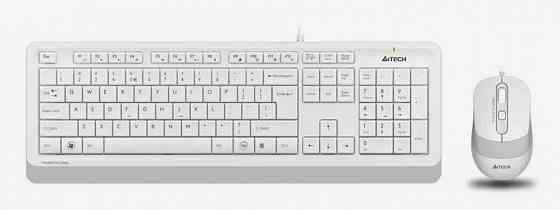 Комплект (клавиатура+мышь) A4tech Fstyler F1010, Usb, проводной, белый и серый [F1010 White] (арт-61 Донецк