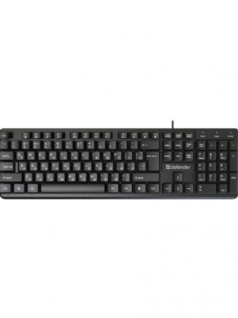 Клавиатура проводная Defender Elemental Hb-239 Black (Ru, черн,104 кнопки+Fn,1.8м) (45239) (арт-3343 Донецк