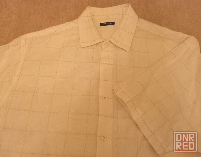 Рубашка мужская с коротким рукавом West Rock, б/у, светло-бежевая, размер L, норм. / хор. состояние Донецк - изображение 4