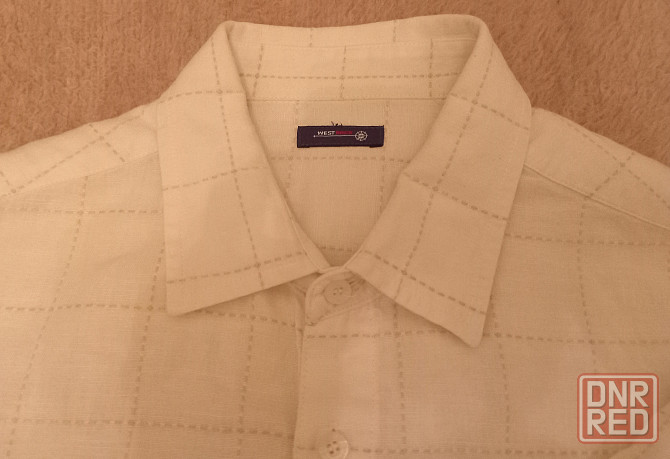 Рубашка мужская с коротким рукавом West Rock, б/у, светло-бежевая, размер L, норм. / хор. состояние Донецк - изображение 3
