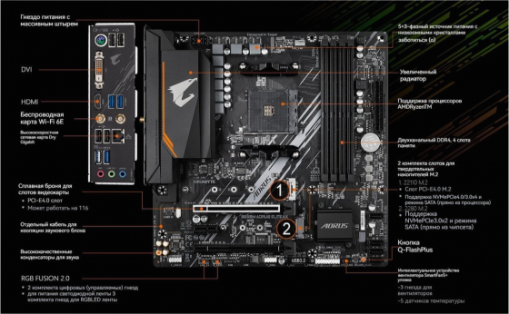 Материнская плата Gigabyte B550 Aorus Elite Ax V2 (B550 Aorus Elite Ax V2) (арт-8873) Донецк