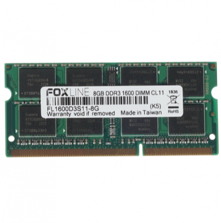 Оперативная память So-Dimm 8gb Ddr3-1600 Pc3-12800 Foxconn Foxline, Cl11, 1.5v, (512x8), Retail (Fl1 Донецк