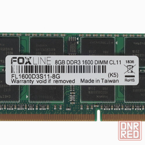 Оперативная память So-Dimm 8gb Ddr3-1600 Pc3-12800 Foxconn Foxline, Cl11, 1.5v, (512x8), Retail (Fl1 Донецк - изображение 3