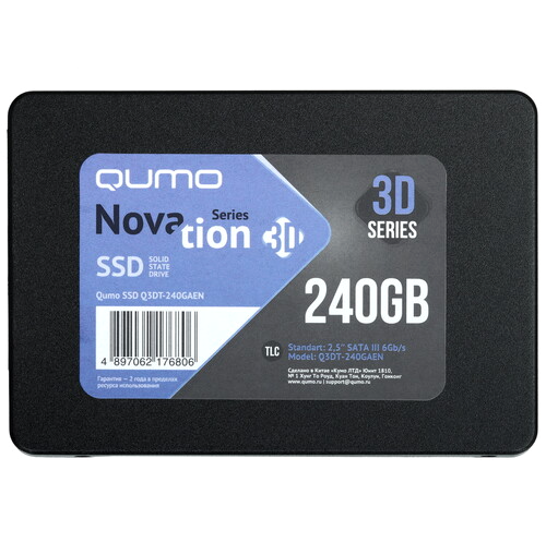 Ssd твердотельный накопитель 2.5" 240gb Sata3 Qumo Novation Tlc 3d, Oem (Q3dt-240gaen Oem) (7.0 Mm, Донецк