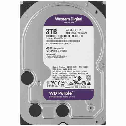 Жёсткий диск 3.5" Wd Wd33purz Surveillance Purple Sata-Iii 3tb (5400rpm) 64mb (арт-4351) Донецк