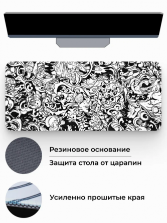 Коврик для мышки Gaming Loot Xxl (900x400x3), белый, темно-синий (арт-3515) Донецк