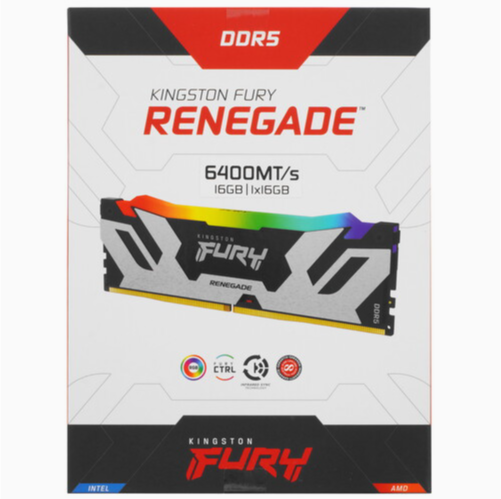 Оперативная память Ddr5 Kingston Fury Renegade Silver Rgb [Kf564c32rsa-16] 16 гб, 6000mhz (арт-1379) Макеевка