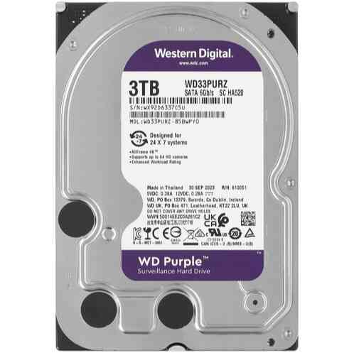 Жёсткий диск 3.5" Wd Wd33purz Surveillance Purple Sata-Iii 3tb (5400rpm) 64mb (арт-7469) Макеевка