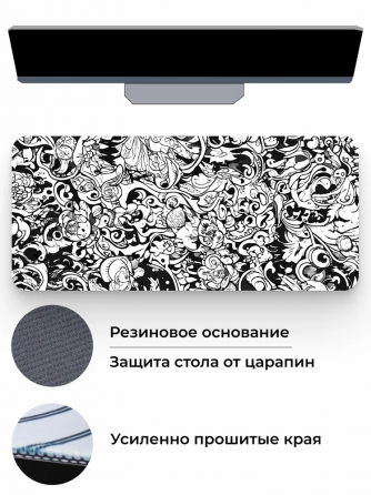 Коврик для мышки Gaming Loot Xxl (900x400x3), белый, темно-синий (арт-4738) Макеевка