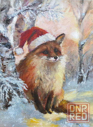 Купить картину маслом на холсте "Лисенок" живопись, смешные животные в одежде арт, Донецк - изображение 1