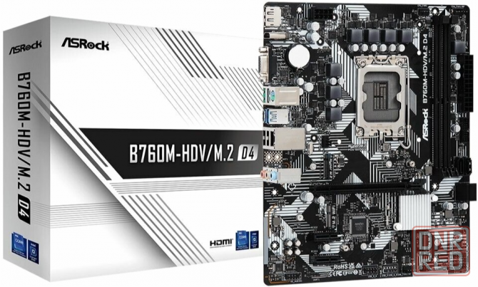 Материнская плата Asrock B760m-Hdv/M.2 D4, Rtl Lga1700 (арт-9324) Донецк - изображение 1